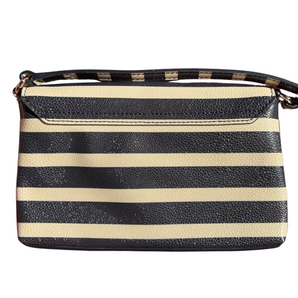 Kate Spade Aster Cedar Street Crossbody Bag Navy Cream Striped Faux Leather - Picture 2 of 5